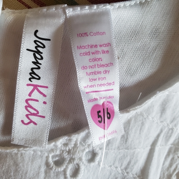 NWT Japna Kids White Eyelet Sleeveless Summer Dress - Picture 7 of 8